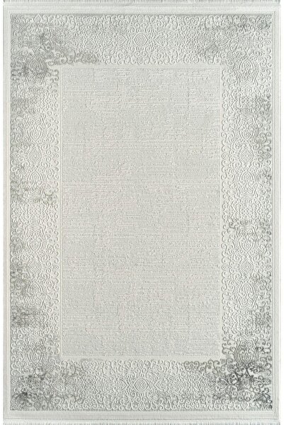 Royal Halı Momento Zv07b Krem Gri Akrilik Yumuşak Dokulu Retro Motifli Halı Karademir Home