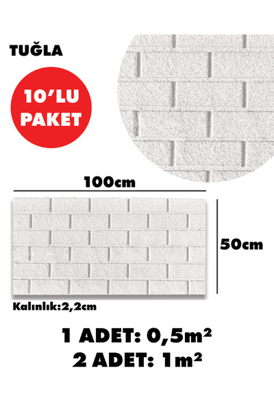 shop Tuğla Görünümlü Strafor Duvar Paneli (10'lu Paket)