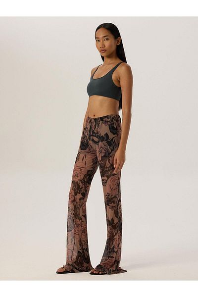 RİVUS Παντελόνι Flare Fit Tulle - Με ελαστική μέση και σχέδιο τατουάζ