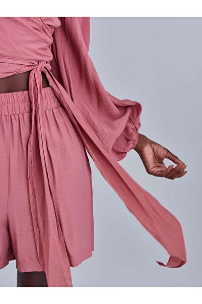 RİVUS Elastic Waist Shorts - Dried Rose