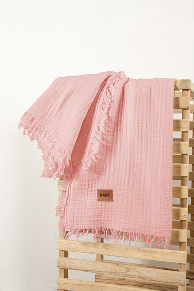 Kanz Pink Baby Muslin Blanket - 2 Layers 100% Cotton, 100X120