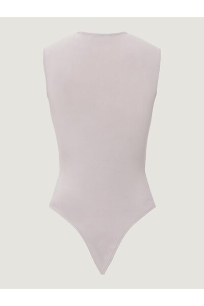 RİVUS Gray Iconic Body - Sleeveless with Twist Detail on the Front