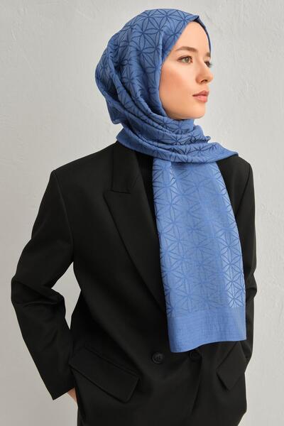 Armine Lyocell Şal - Yıldız Desen - ALY4 - 1113-16 - Mavi