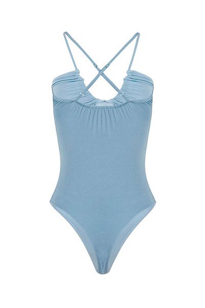 RİVUS Body drapat cu detaliu curea - Albastru
