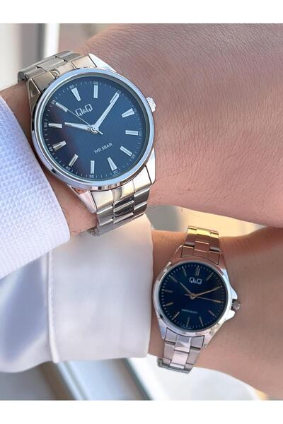 Q&Q 3 Atm Lover Couples Special Steel Band Combination Wrist Watch - Ec.Byn042.L