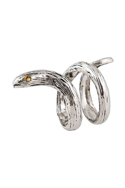 RİVUS Two-Stone Snake Ring - Silver