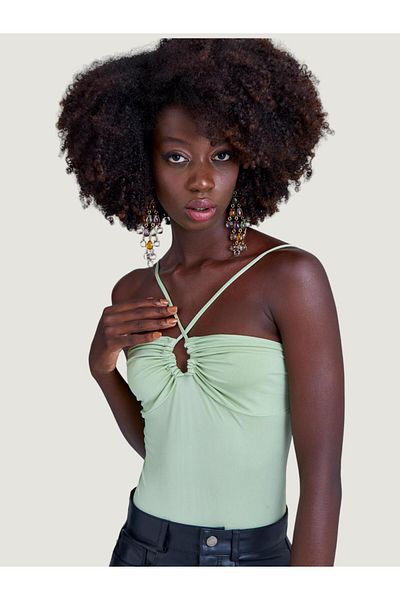 RİVUS Draped Body with Strap Detail - Green