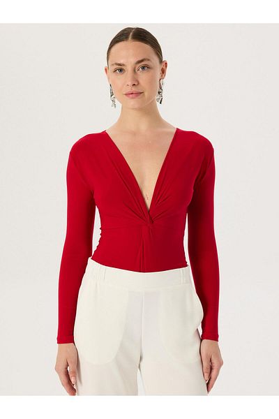 RİVUS Twist Detailed Snap Body - Red