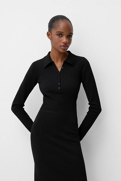 Bershka Polo collar midi dress