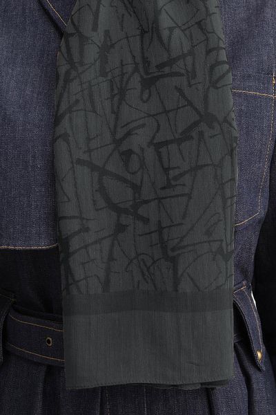 Armine Γκρι Καλλιγραφία Μοτίβο Tensel-Silk Shawl - ATN3 - 3296