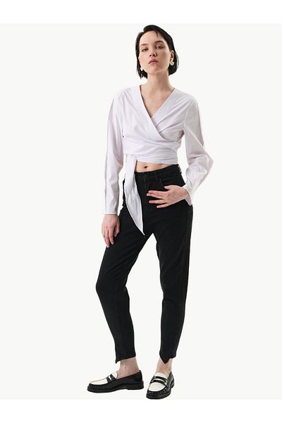 RİVUS Black Mom Fit Jean Trousers