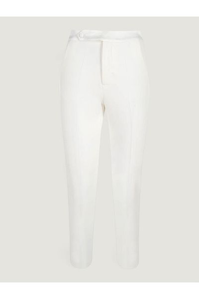 RİVUS Satin Garni Detailed Piping Trousers - Ecru
