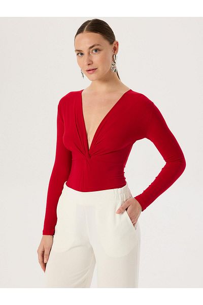 RİVUS Twist Detailed Snap Body - Red