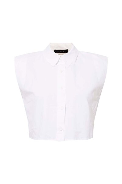 RİVUS Padded Sleeveless Crop Shirt - White