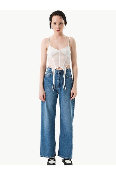 RİVUS Indigo Wide Leg Jean Trousers