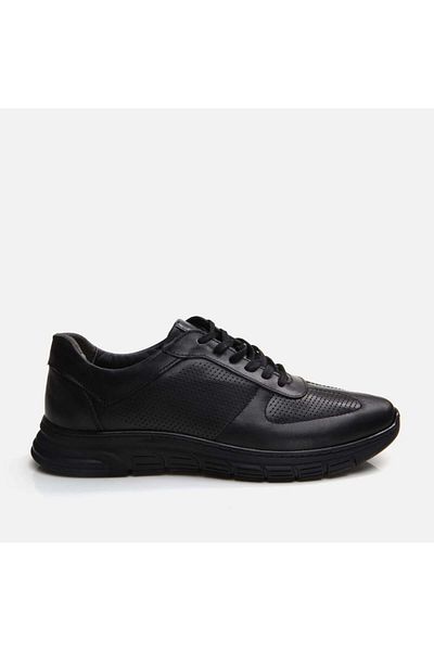 Yaya by Hotiç Schwarze Herren-Sportschuhe aus echtem Leder