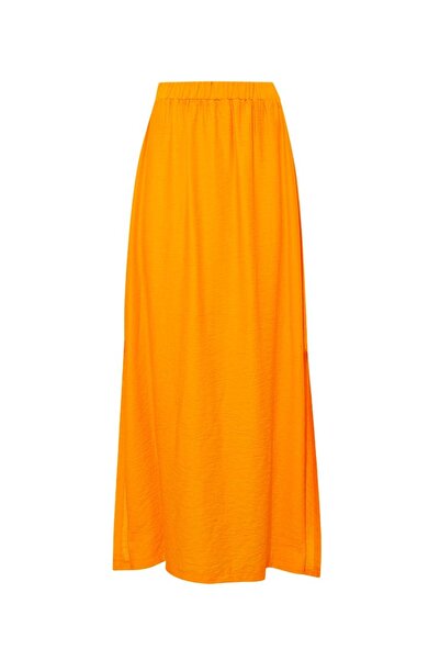 RİVUS Yellow Midi Skirt - Slit and Relaxed Fit
