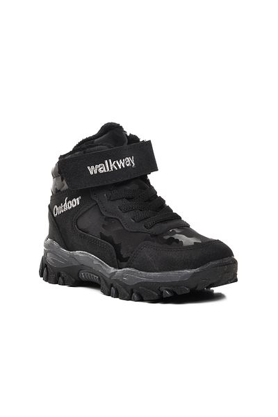 WALKWAY Black Kids Outdoor Boots
