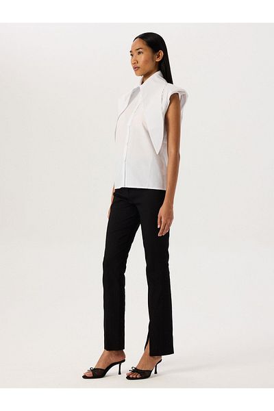 RİVUS Black Skinny Trousers with Slit Detail