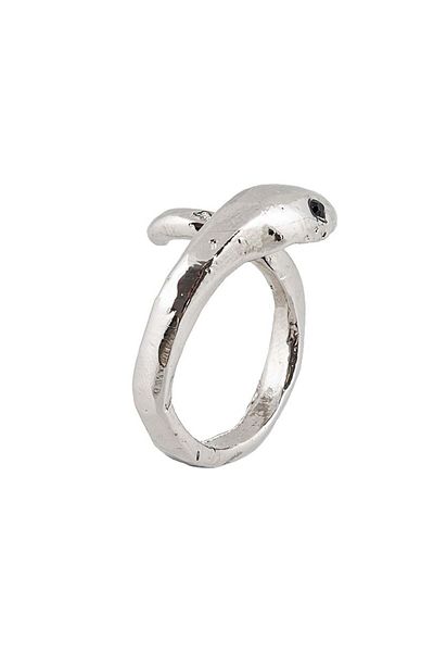 RİVUS Curved Snake Ring - Silver