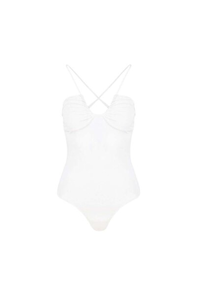RİVUS Draped Body with Strap Detail - Ecru