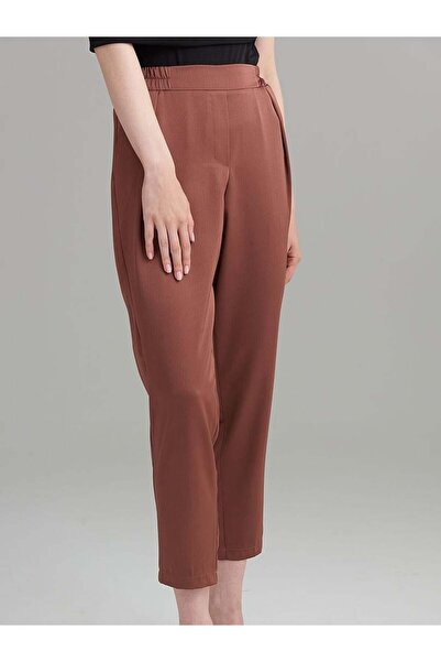 RİVUS Satin Trousers with Front Bodice and Elastic Back - Copper