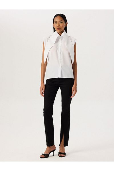 RİVUS Black Skinny Trousers with Slit Detail