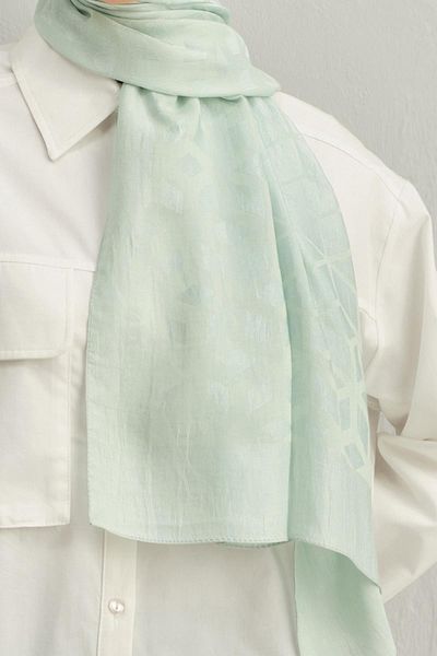 Armine Lyocell Shawl - Κυψελοειδές μοτίβο - ALY2 - 1113-18 - Water Green
