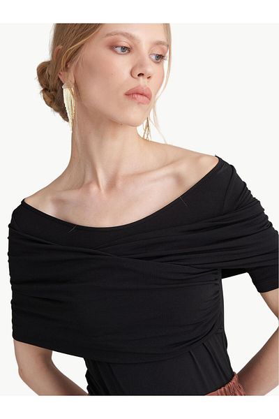 RİVUS Crossover Tie-Up Bodysuit - Black