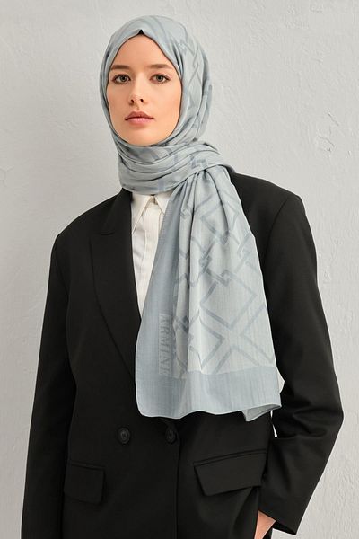 Armine Tensel-Silk Shawl - Μοτίβο αλυσίδας - ATN2 - 3291 - Water Green