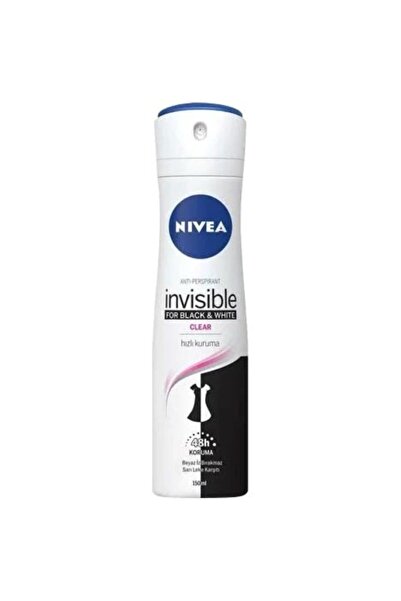 NIVEA Kadın Sprey Deodorant Black&White Clear 150ml ve Mini Roll-on Black&White Clear