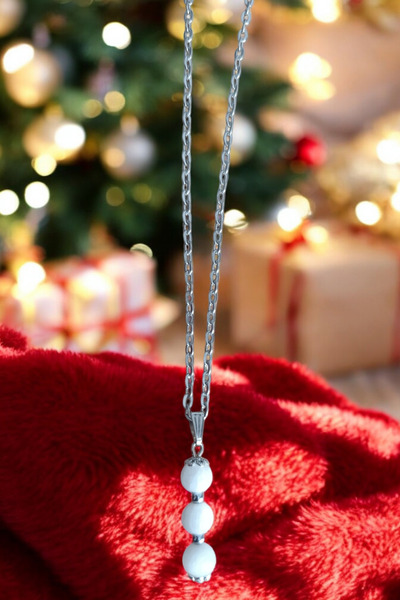 MGA DOĞAL TAŞ قلادة من السيلينيت قلادة من حجر السيلينيت قلادة من الحجر الطبيع...