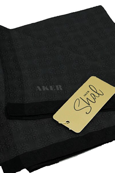 Aker Eșarfă Jacquard cu monogramă - 6060950 -911 - Negru