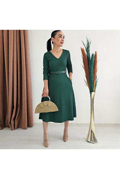 Altı Üstü Butik فستان بأكمام طويلة مع حزام ليكرا كامل