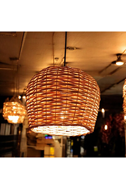 My Family Hasır Yuvarlak Avize El Yapımı 30 Cm