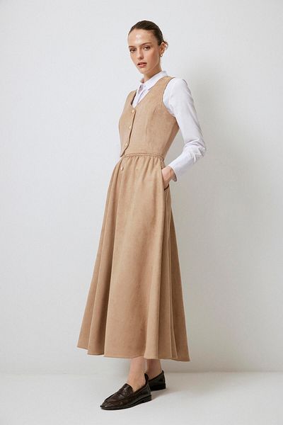 Touché Privé Suede Vest and Skirt Set