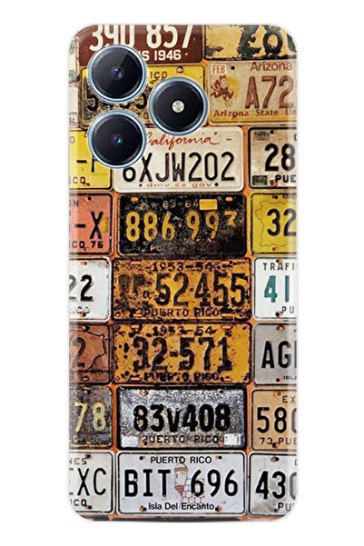 realme C61 Kılıf Boutique Baskılı Resimli Yeni Plakalar Pcode -099