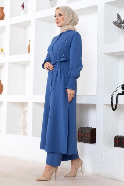 Modamihram Индиго комплект - перлен детайл, модел 19360