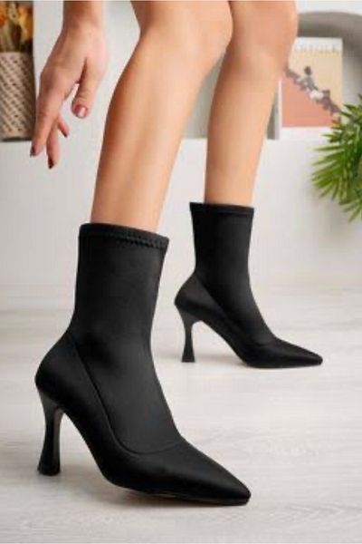 modadanall Submersible Fabric,Black,Stretch,Women's Boots