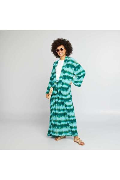 KIABI Flowing printed kimono GREEN