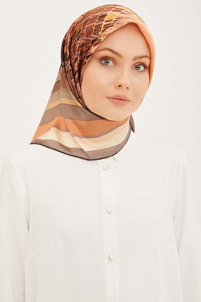 Armine Silk Scarf 8934D (Twi̇ll) (Nostalji̇)-03