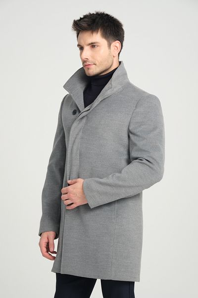 Frappoli Ανδρικό παλτό Cashmere - Σάλι γιακά, Κουμπιά, Κανονική Εφαρμογή
