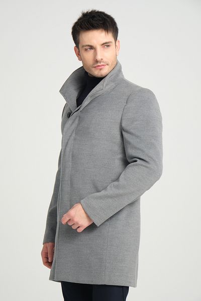 Frappoli Ανδρικό παλτό Cashmere - Σάλι γιακά, Κουμπιά, Κανονική Εφαρμογή