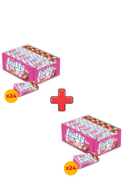 TAYAŞ Frutty Midi Strawberry Soft Candy 20 g X 24 Pieces Boxed 2 Pack
