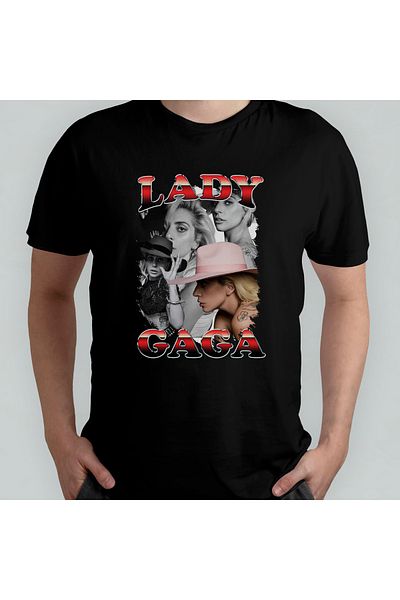 Pixxa Μπλουζάκι Lady Gaga Crew Neck 100% βαμβακερό - Μοντέλο 1