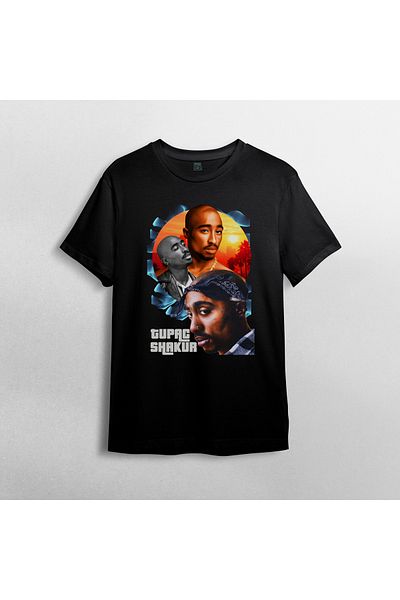 Pixxa TUPAC 2PAC - 100% βαμβακερό μπλουζάκι με λαιμόκοψη μοντέλο 6
