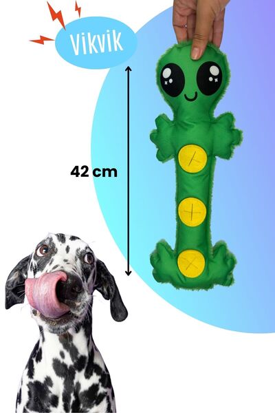 Havhav Özel Tasarım Köpek Oyuncağı Peluş Uzaylı Mama Saklamalı Ve Vikvik Sesli Köpek Aktivite Oyuncağı