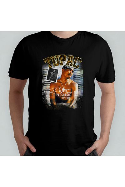 Pixxa TUPAC 2PAC - T-Shirt 100% Cotton Crew Neck Μοντέλο 12