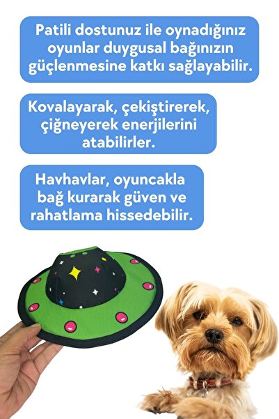 Havhav Uzaylı Dostum Köpek Oyuncak Seti Mama Saklamalı, Vikvik Sesli Uzaylı ve Ufo Peluş Köpek Oyuncakları