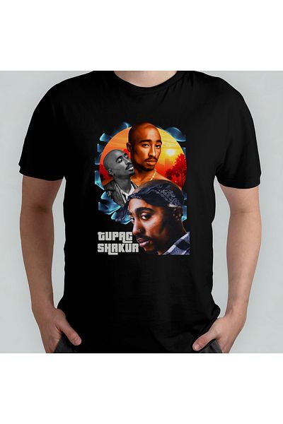 Pixxa TUPAC 2PAC - 100% βαμβακερό μπλουζάκι με λαιμόκοψη μοντέλο 6
